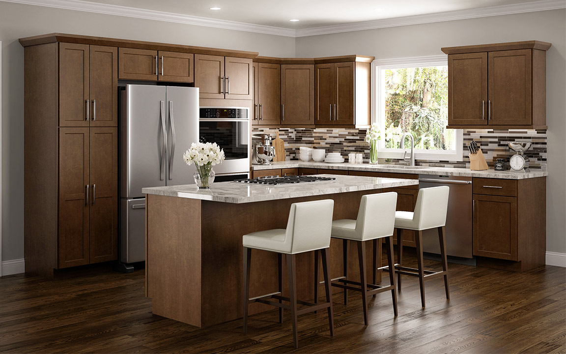 Brown cabinet kitchen